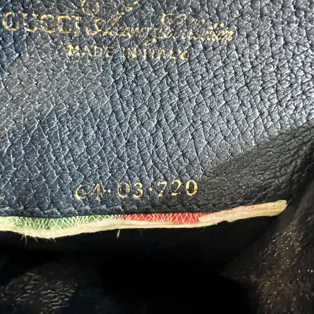 Gucci GG Supreme Navy Small Coin Wallet - Leather Unisex Made in Italy - Picture 8 of 10